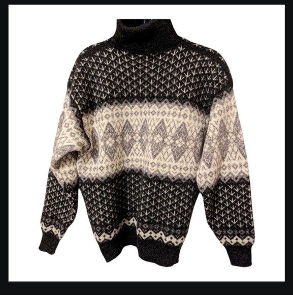 VINTAGE Perryville By KONEN MUNCHEN Wool Fair Isle Quarter Zip Men's Sweater - Picture 2 of 4